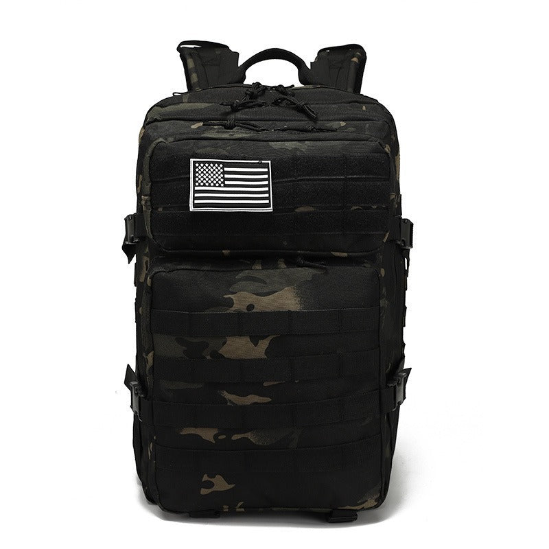 45L Tactical Hiking Backpack, Men's and Women's - Black Camouflage