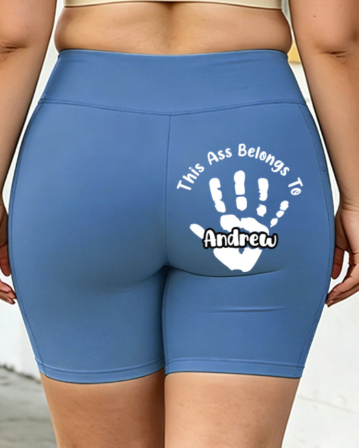 Plus-Size Yoga Shorts - Blue