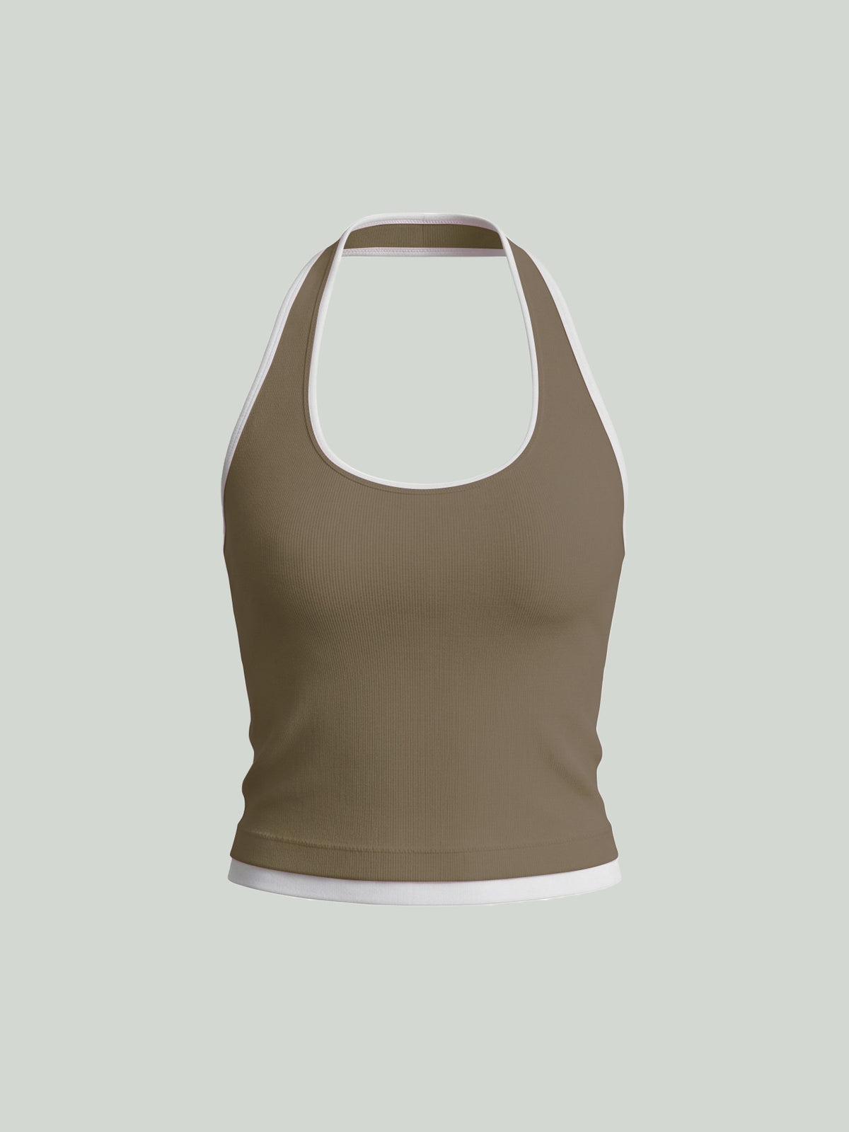 Seamless Color-Block Workout Tank - Brown