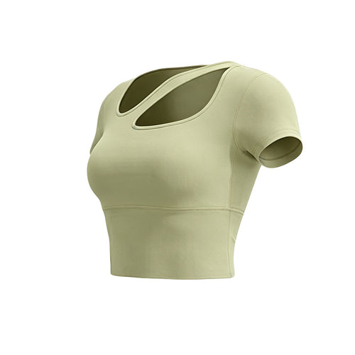 Cropped Waist-Cinching Workout Top - Cardamom Green