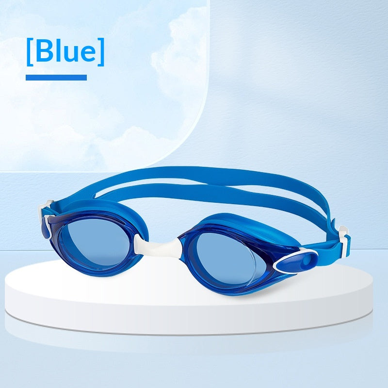 Anti-Fog Professional Training Swimming Goggles - Blue glasses box