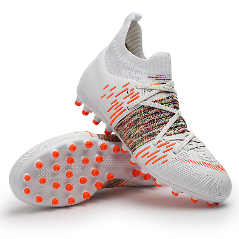 Competition Training Sports Soccer Shoes - Spike White Orange