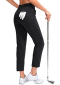 Women's High-Waist Stretch Golf Pants - Black