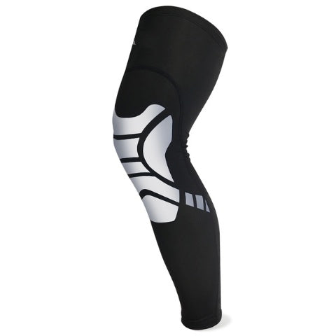 1Pc Men Women Compression Calf Leg Sleeve Cycling Legwarmers Sport Safety Running Legging Basketball Soccer Leg Warmers Knee Pad - Black + silver