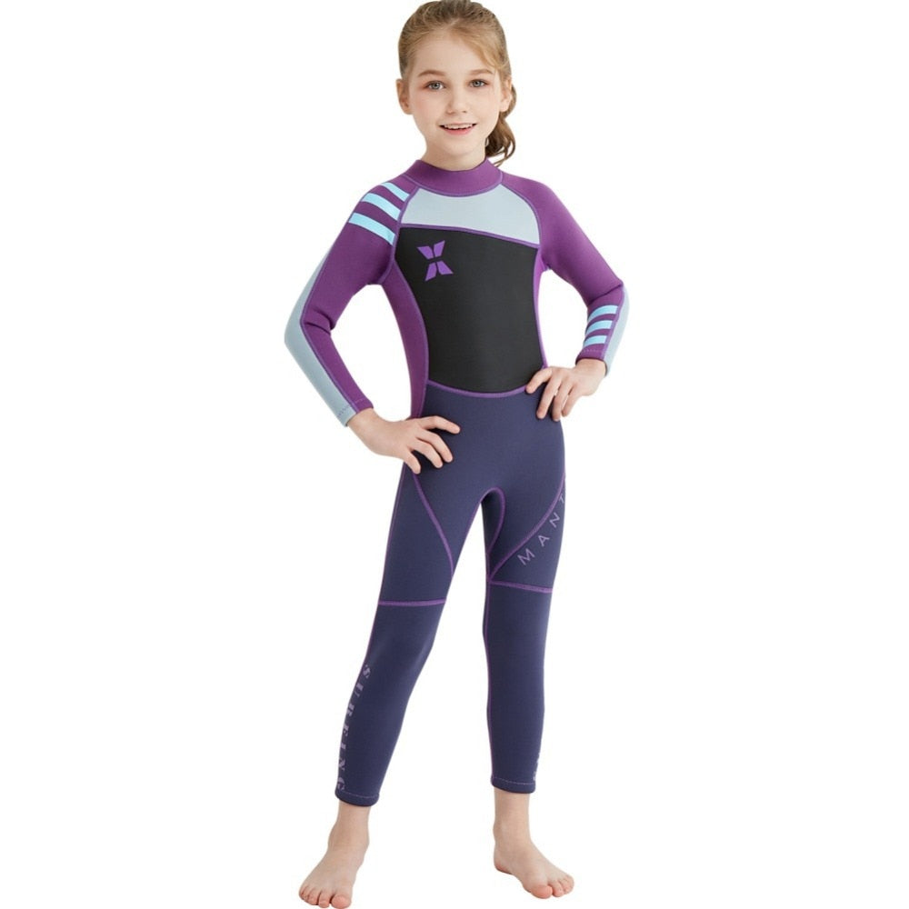 Kids' Diving Suit - Black purple