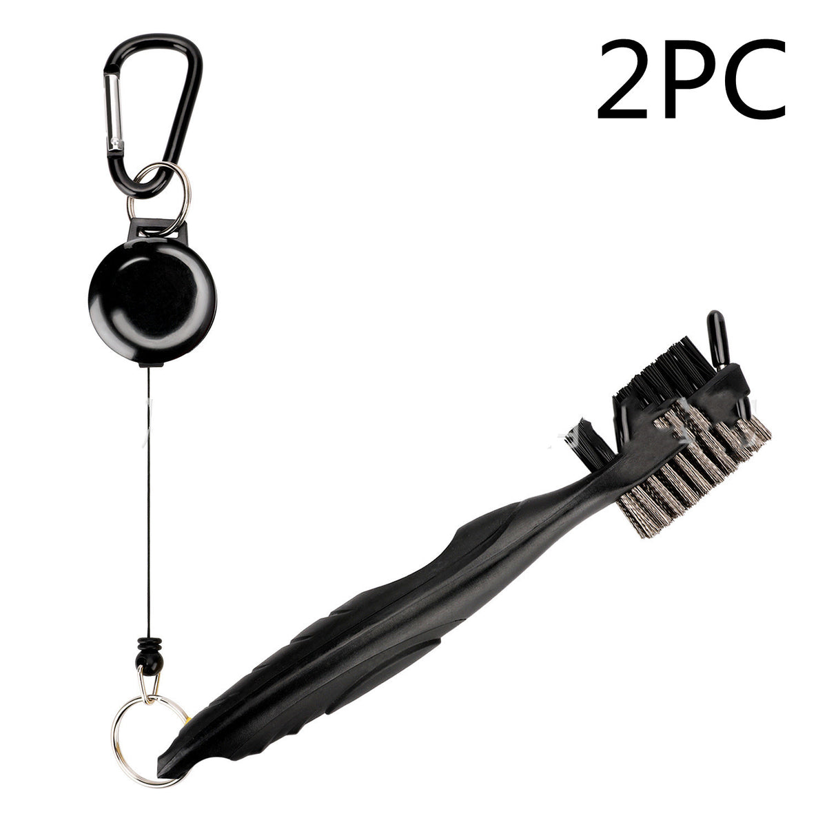 Double-Sided Golf Swing Training Brush - Black 2PC