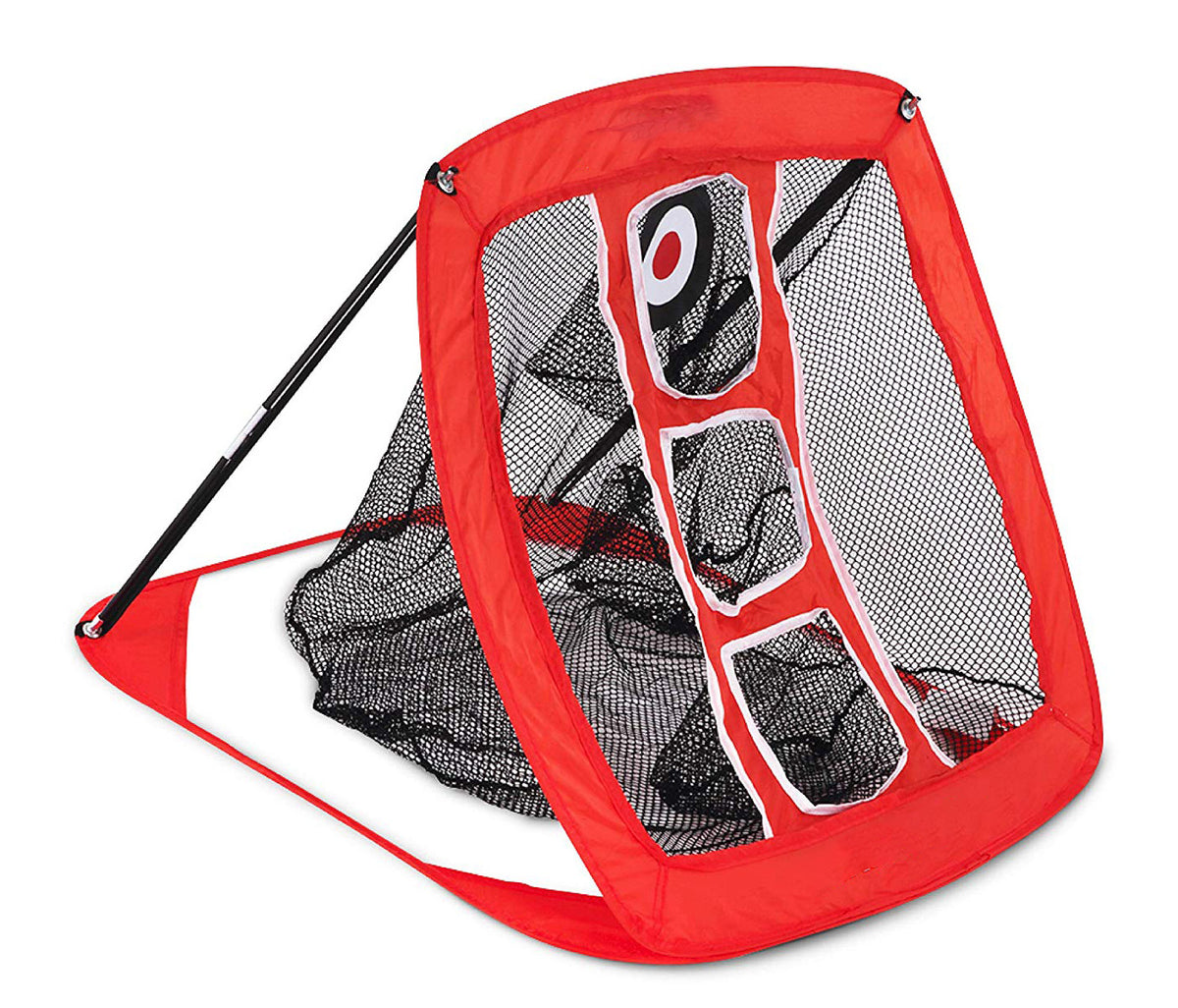 Golf Chipping Net with Target Cutouts - A red