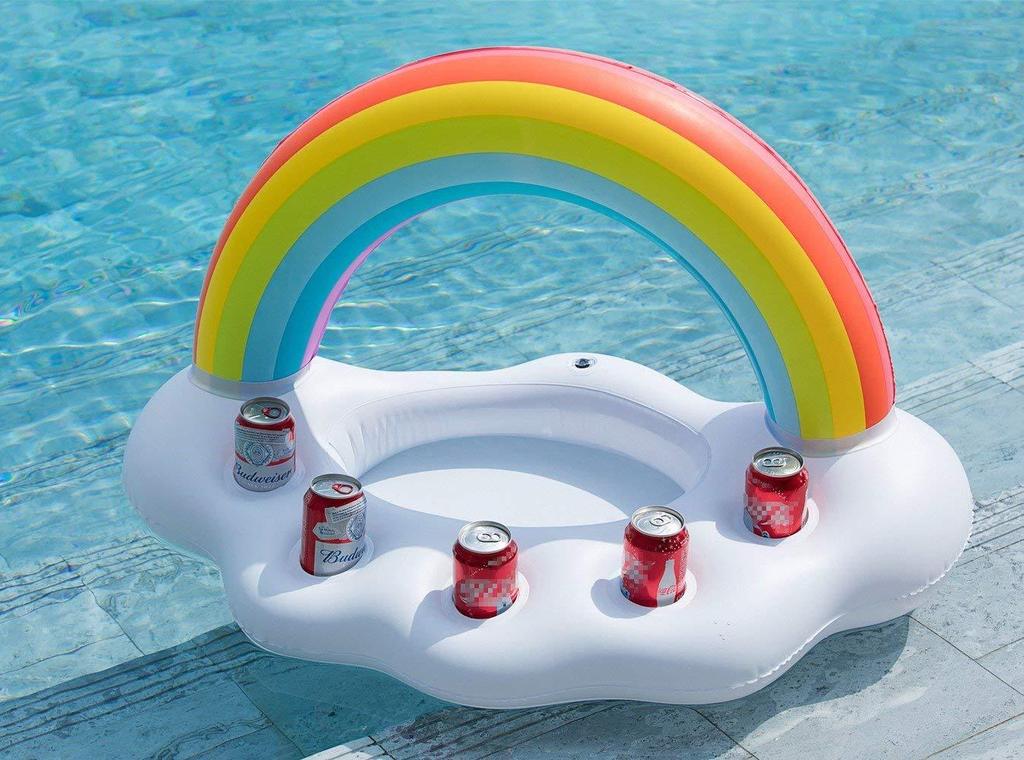 Rainbow Inflatable Pool Float Cooler - Rainbow