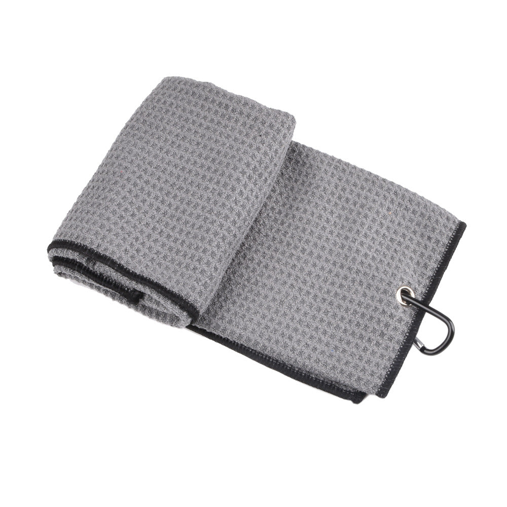 Waffle-Weave Golf Towel - Gray