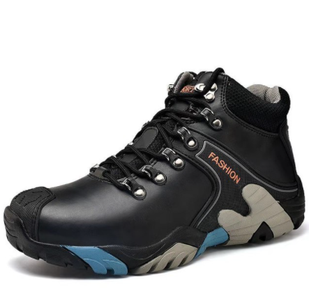 Wear-Resistant High-Top Hiking Shoes - Black