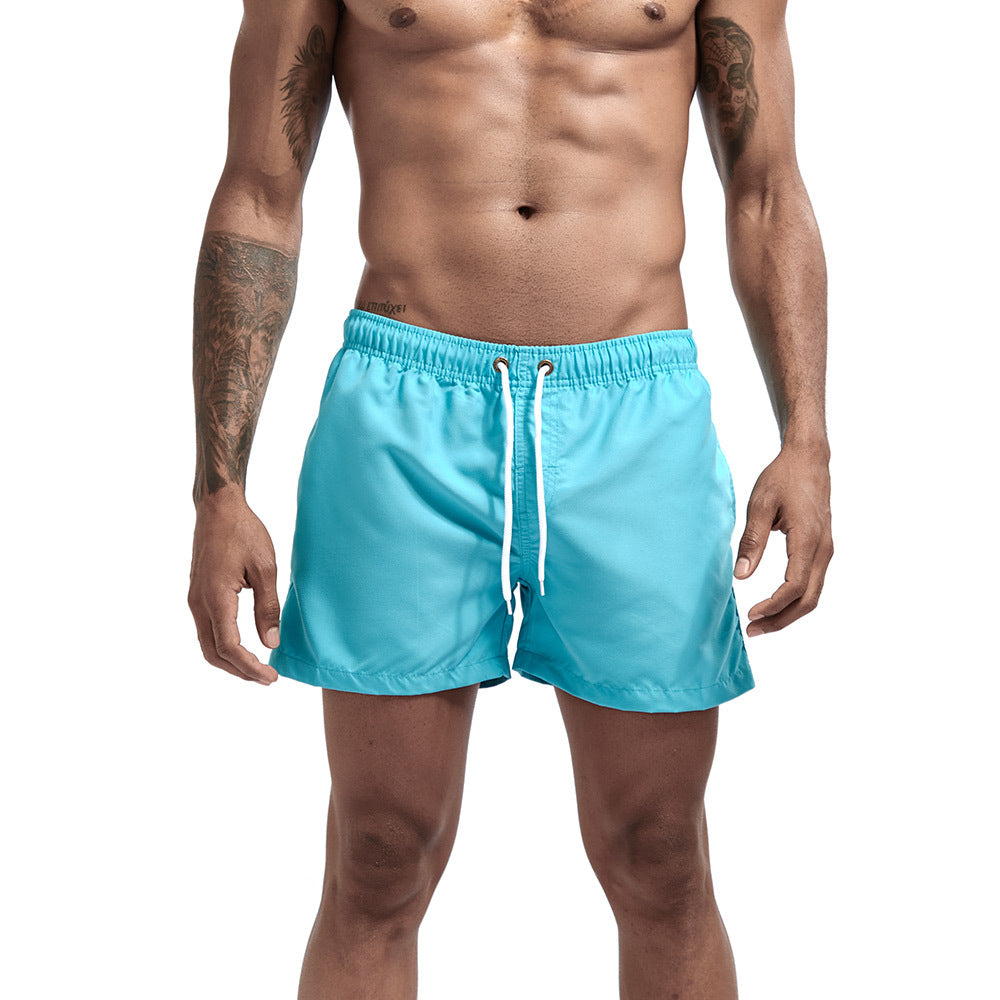 Men's Three-Point Beach Shorts - Light Blue