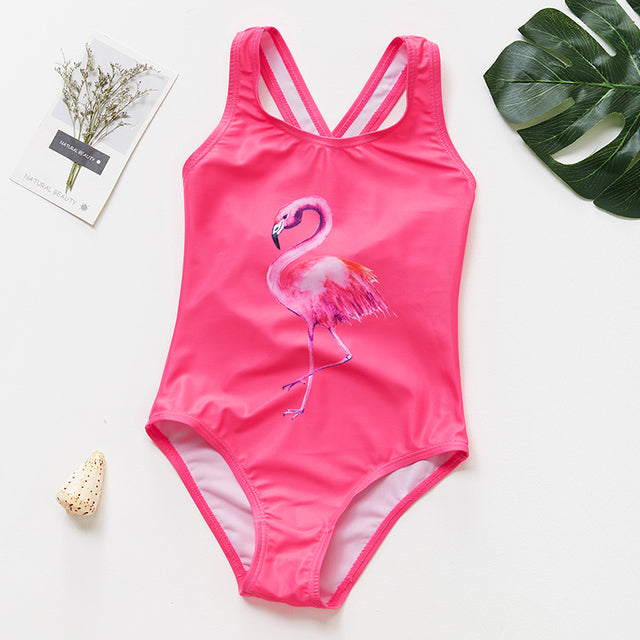 Girls' Summer Swimsuit - Rose Red