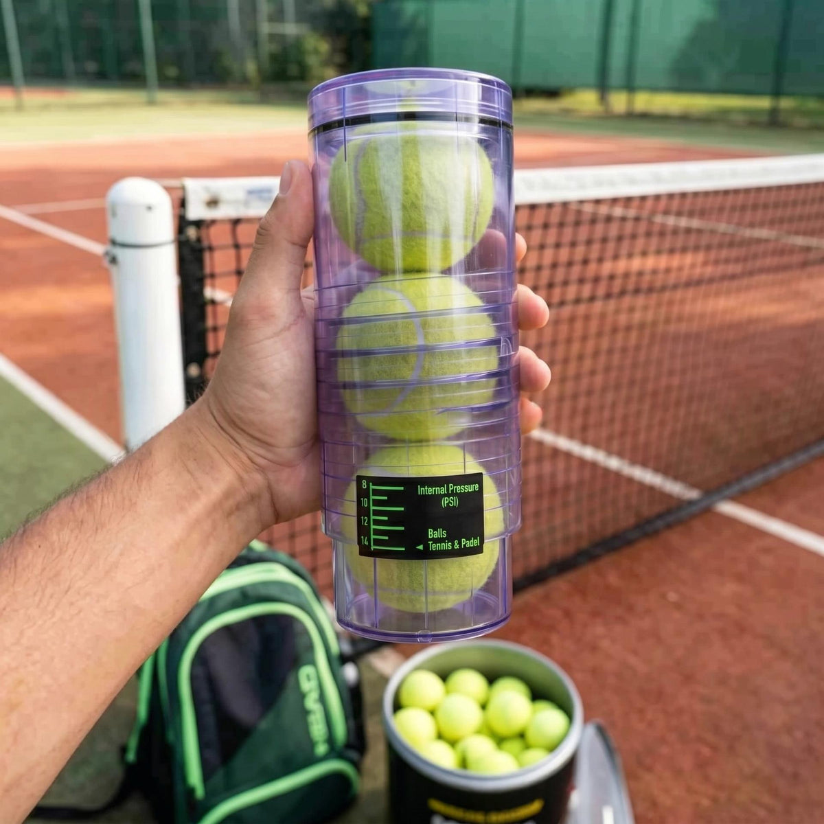 Tennis Ball Pressure Storage Tube - Transparent Blue