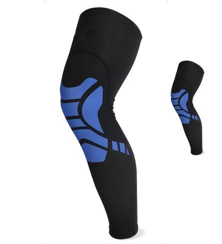 1Pc Men Women Compression Calf Leg Sleeve Cycling Legwarmers Sport Safety Running Legging Basketball Soccer Leg Warmers Knee Pad - Black+blue
