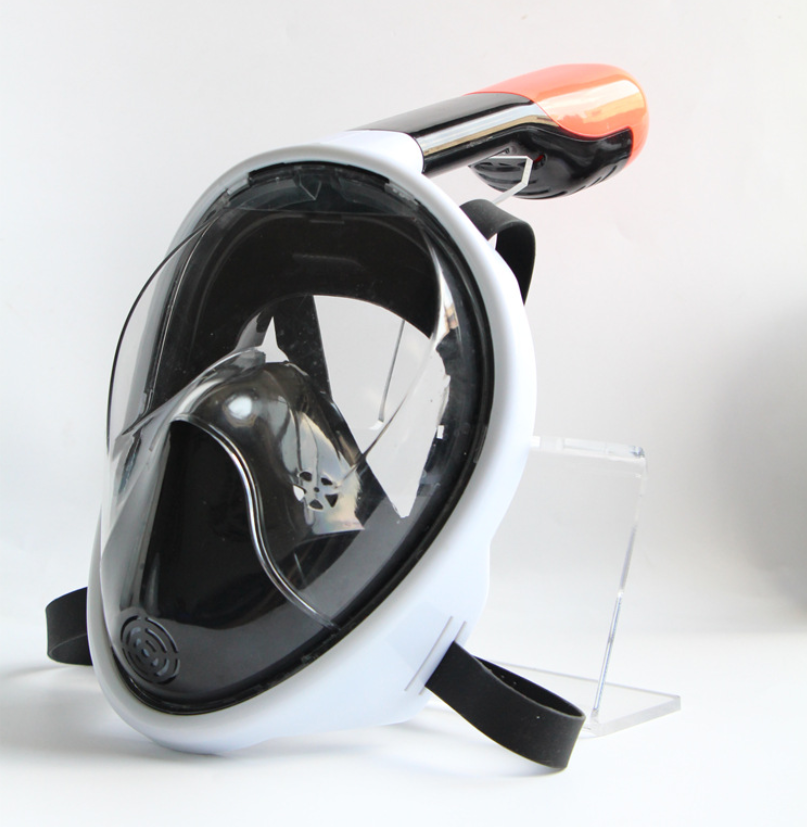 Full-Face Anti-Fog Snorkel Mask - Black and white