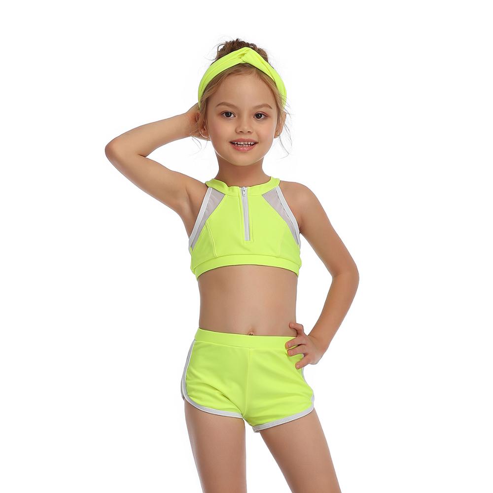 Parent-Child Matching Swimwear - Fluorescent green