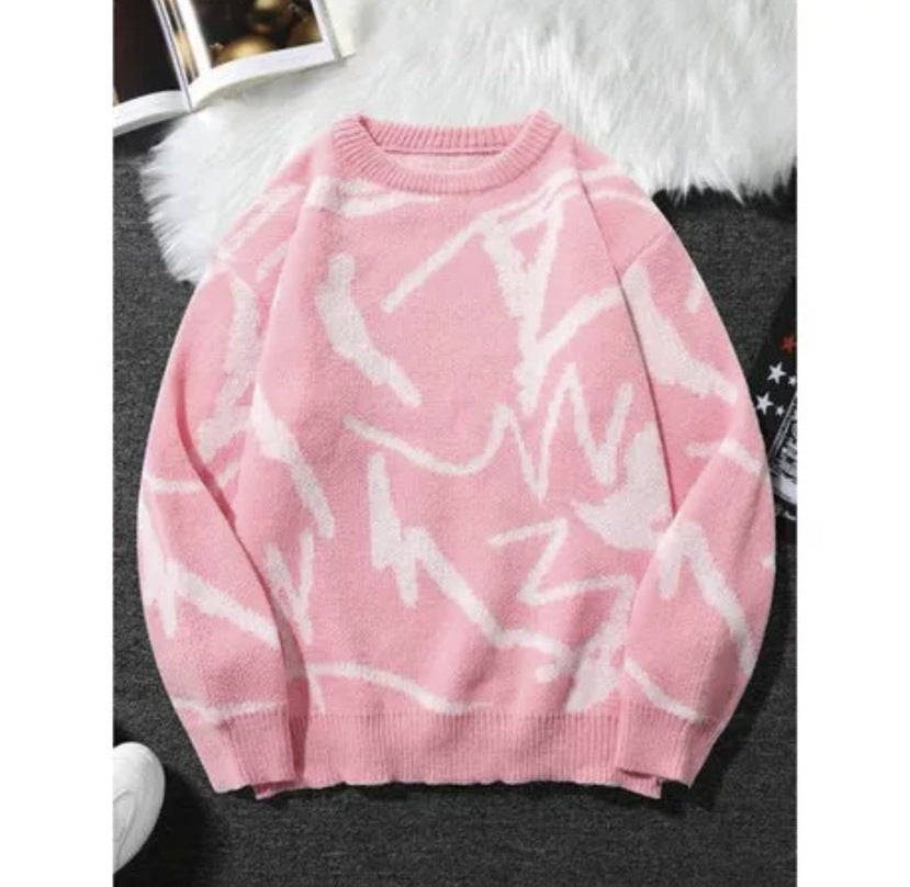 Unisex Chunky-Knit Hoodie - Pink
