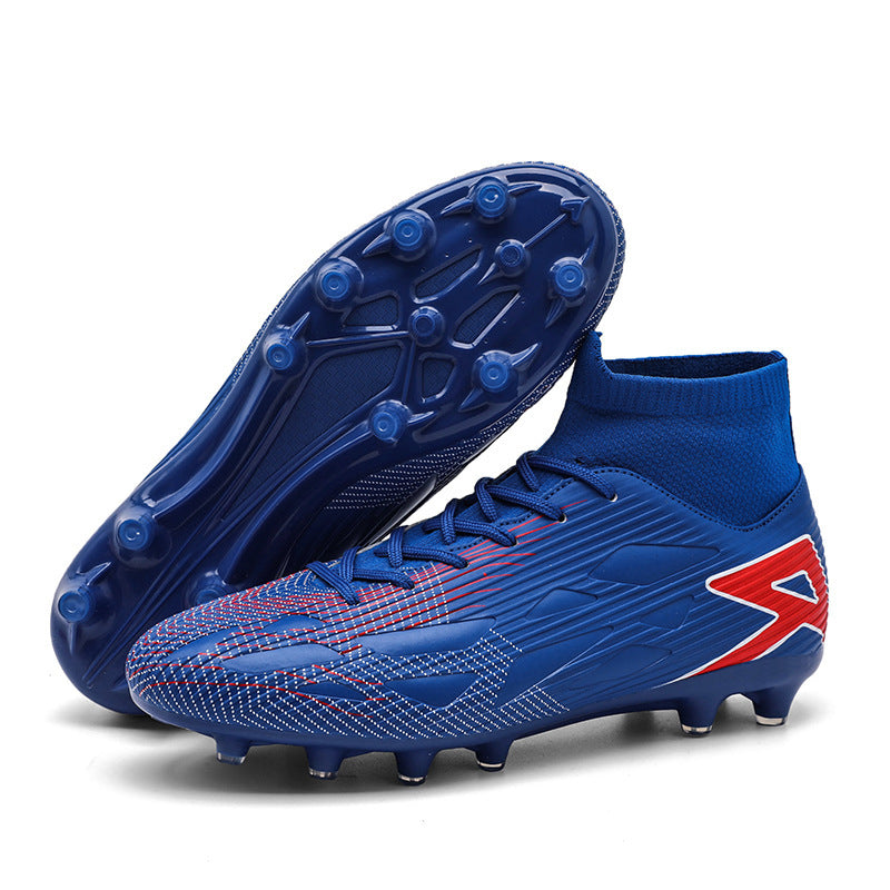 Turf Soccer Shoes, High-Top Plus Size - T2582 Spike Blue