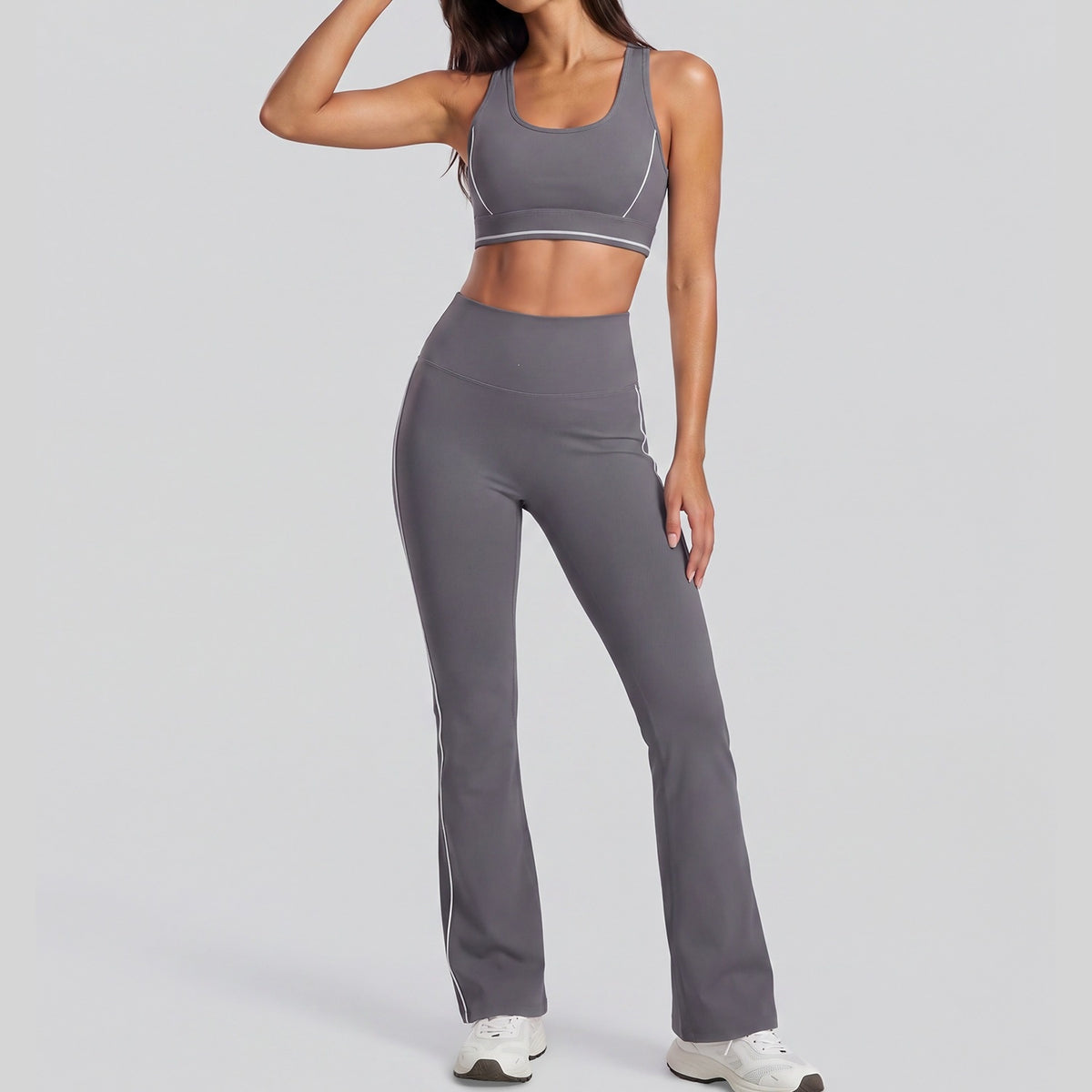 Two-Piece Stretch Training Set - Sea Rock Gray