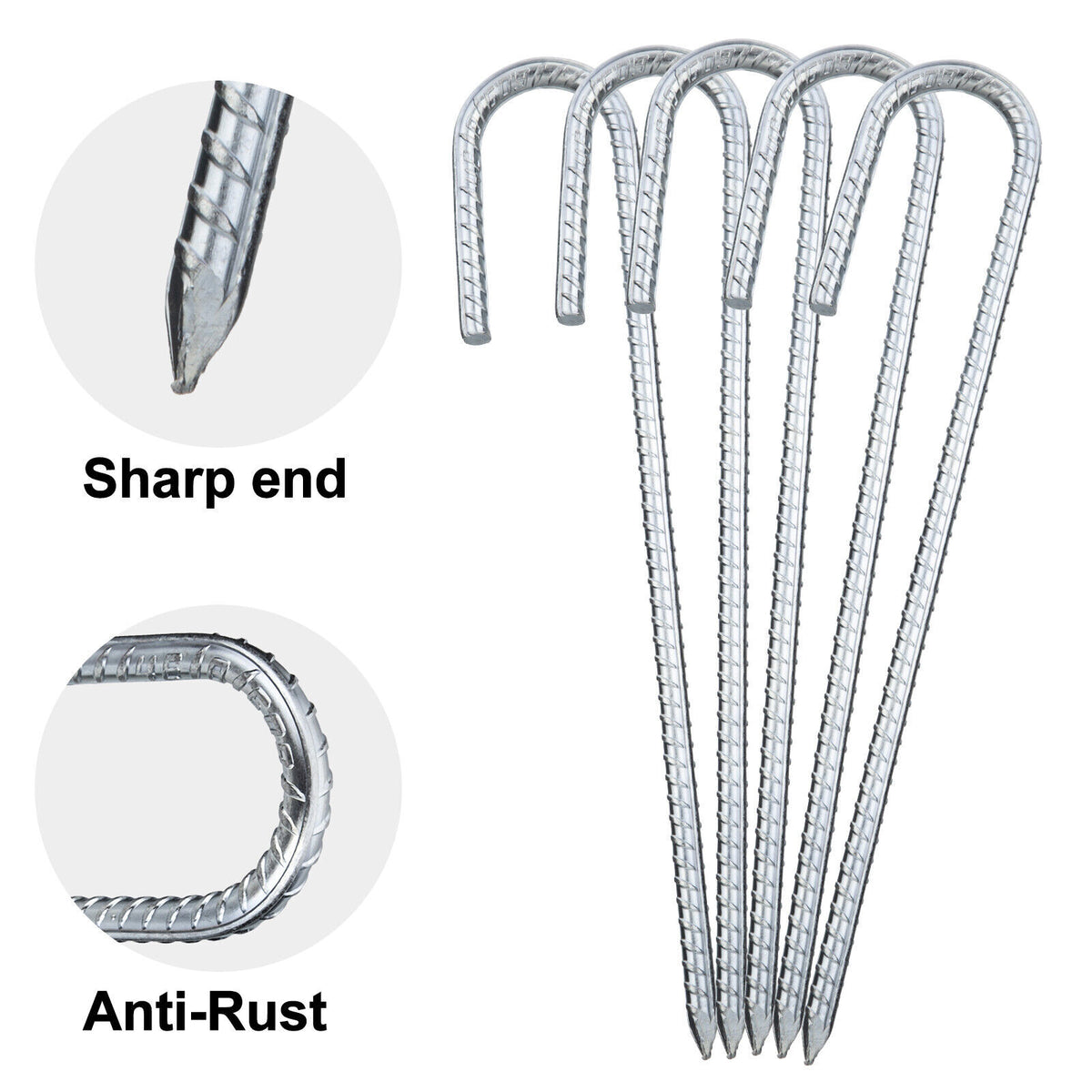 8-Pack Heavy Duty Tent Ground Anchor Stakes - 1pcs