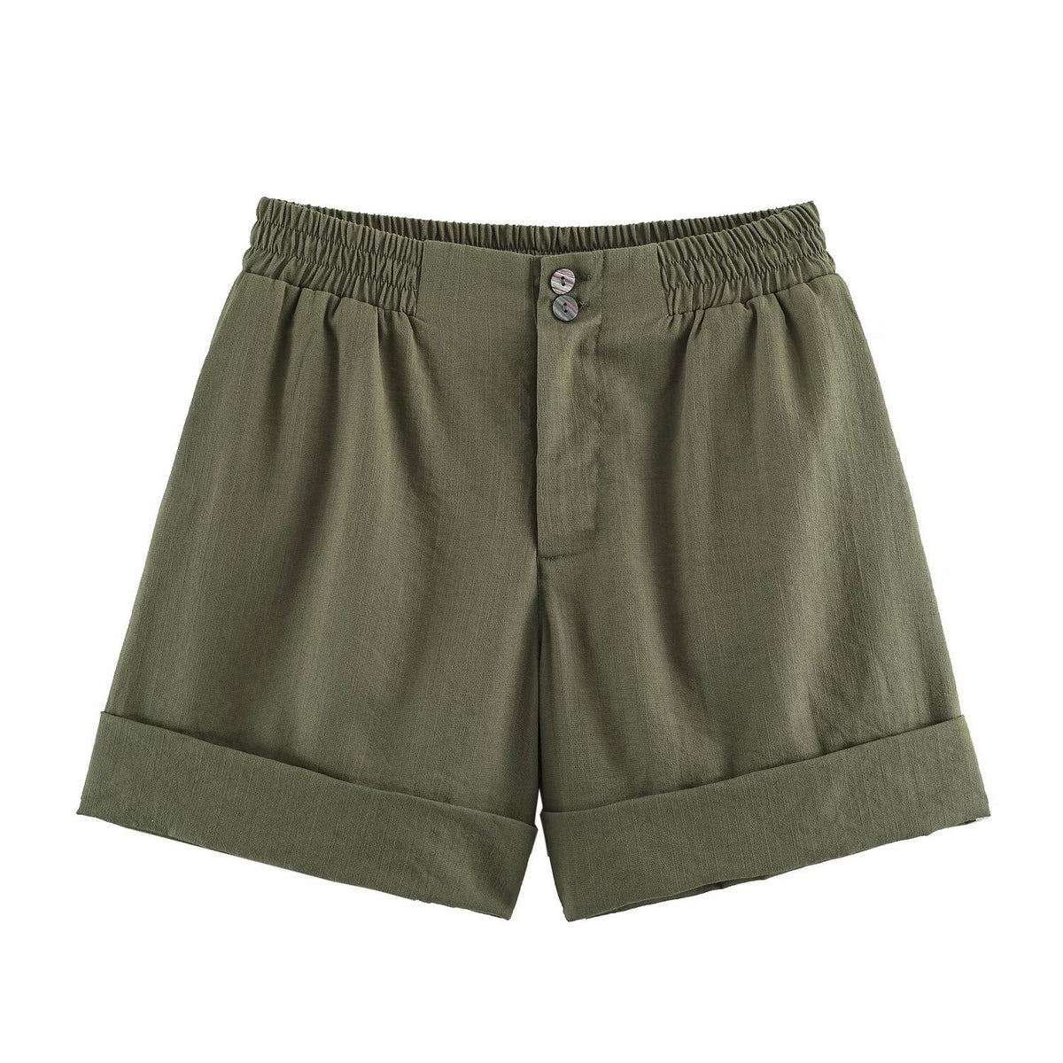 Curved-Hem Athletic Shorts - Green