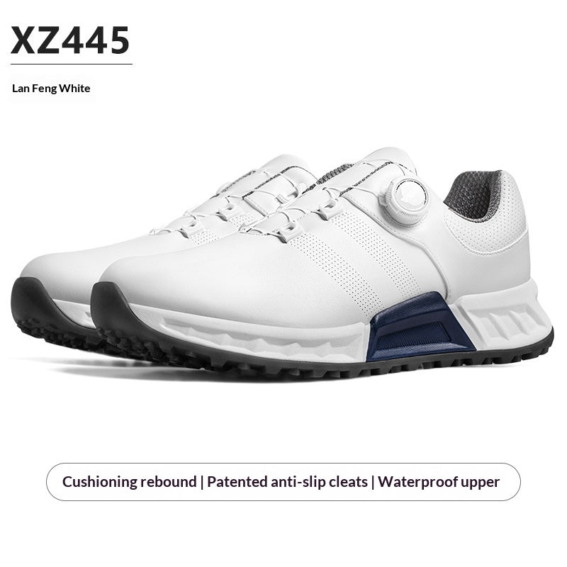 Men's Golf Sneakers, Cushioned - Lanfeng White