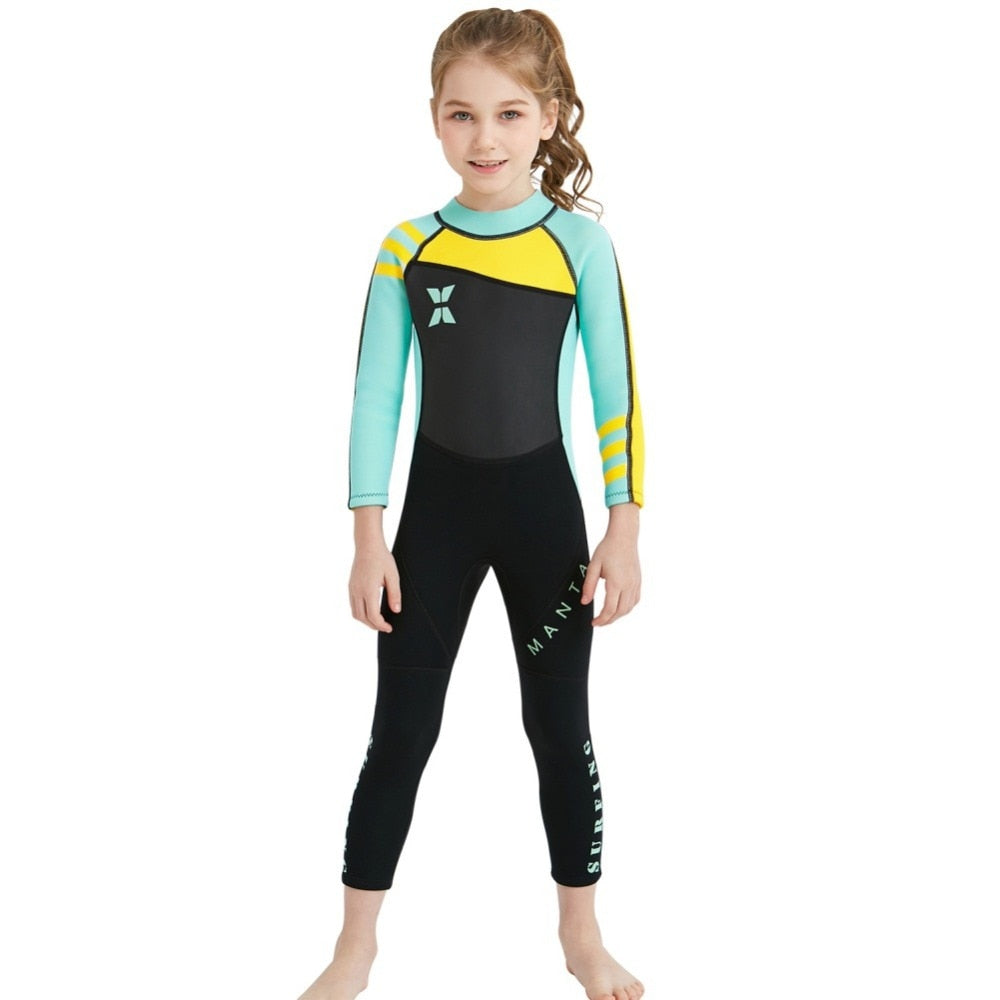 Kids' Diving Suit - Grey green