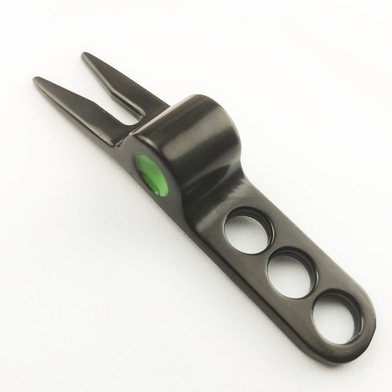 Zinc Alloy Divot Repair Tool - Black side green dot