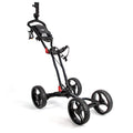 Golf Push Cart with Umbrella Holder - Black