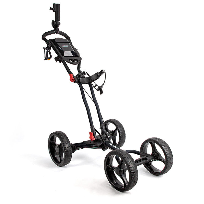 Golf Push Cart with Umbrella Holder - Black