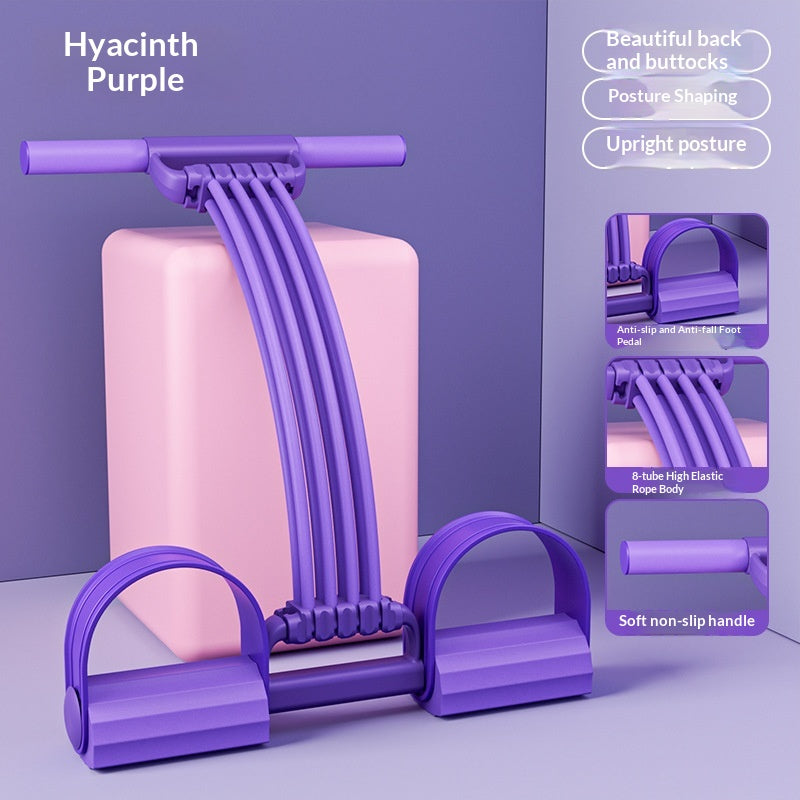 Foot-Operated Shoulder & Back Resistance Trainer - Purple-Foot Pedal