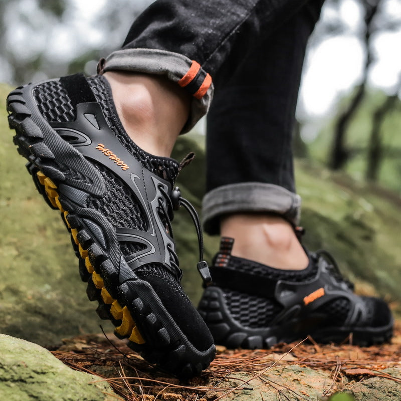 Quick-Dry Non-Slip Hiking Shoes - Black