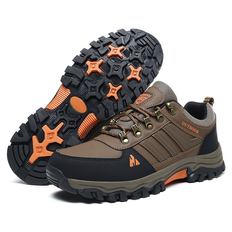 Low-Top Lace-Up Hiking Boots - Khaki