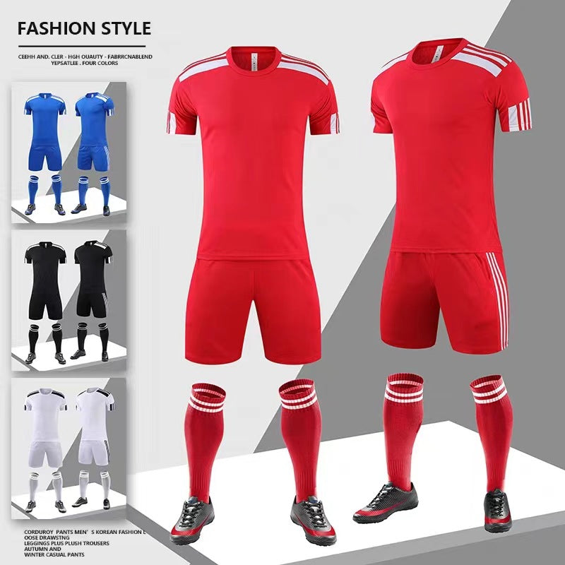 Breathable Slim-Fit Soccer Uniform Suit - Red