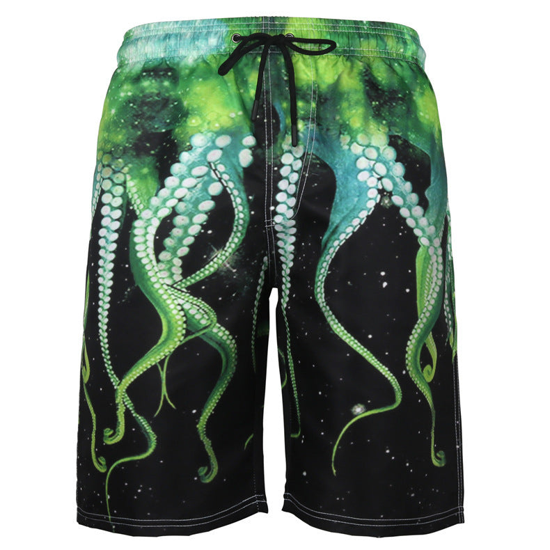 Men's Octopus Print Beach Shorts - 7style