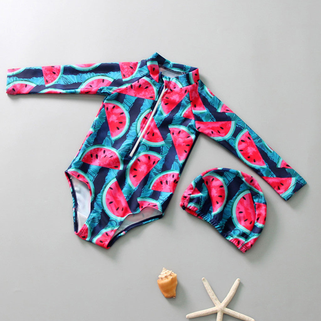 Kids' Watermelon Print Swimsuit