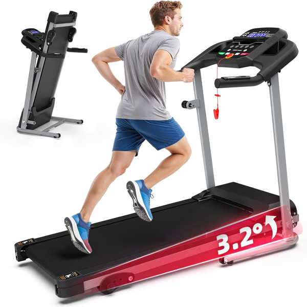 Compact Folding Treadmill, 2.5HP Quiet Motor - 2style