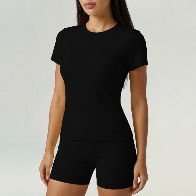 Quick-Dry Sports Set With Shorts - Black