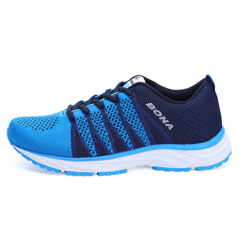 Women's Leather Hiking Shoes - Blue