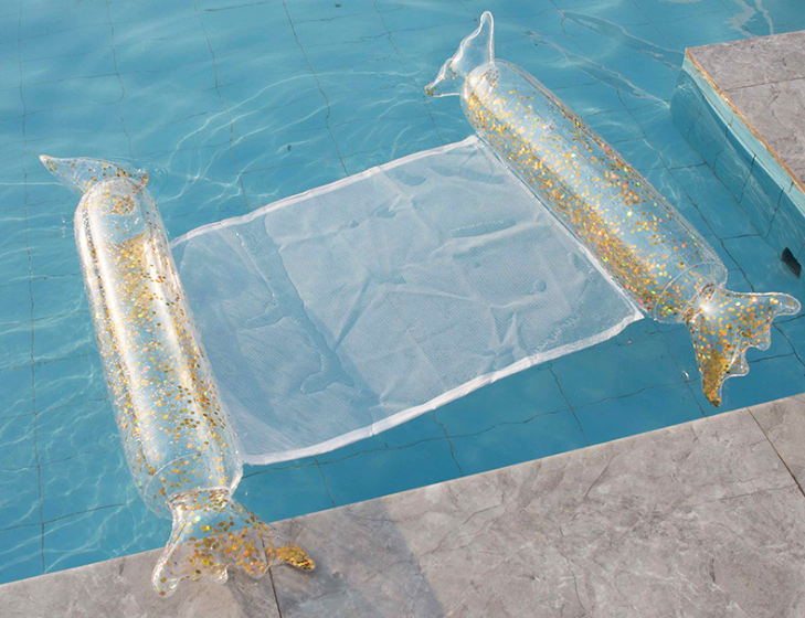 Inflatable Floating Lounge Chair - Sequins and air Inflation