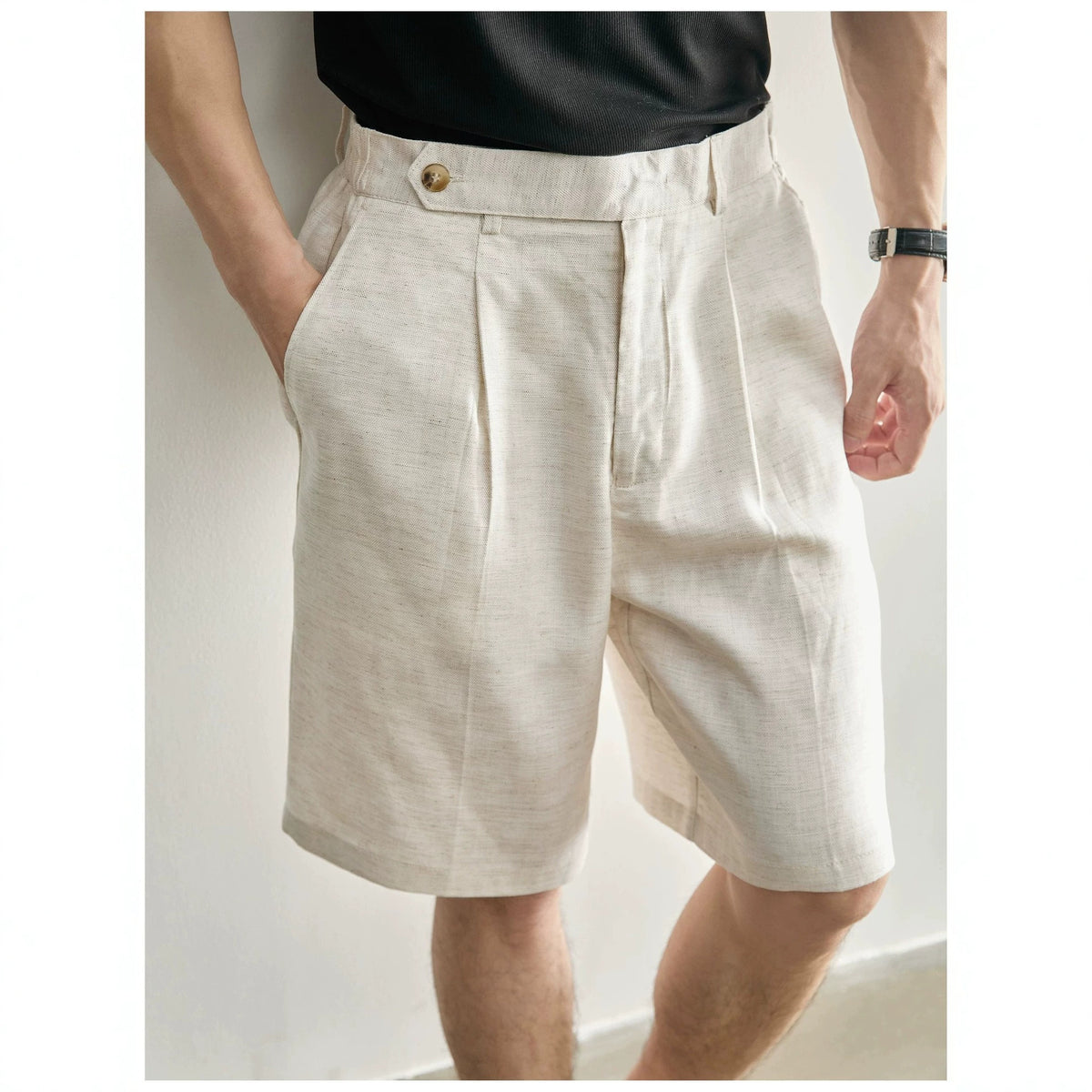 Men's Breathable Athletic Shorts - Linen