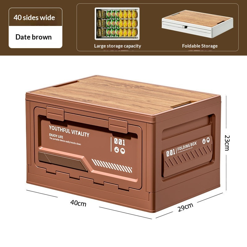 Camping Storage Box With Wooden Lid