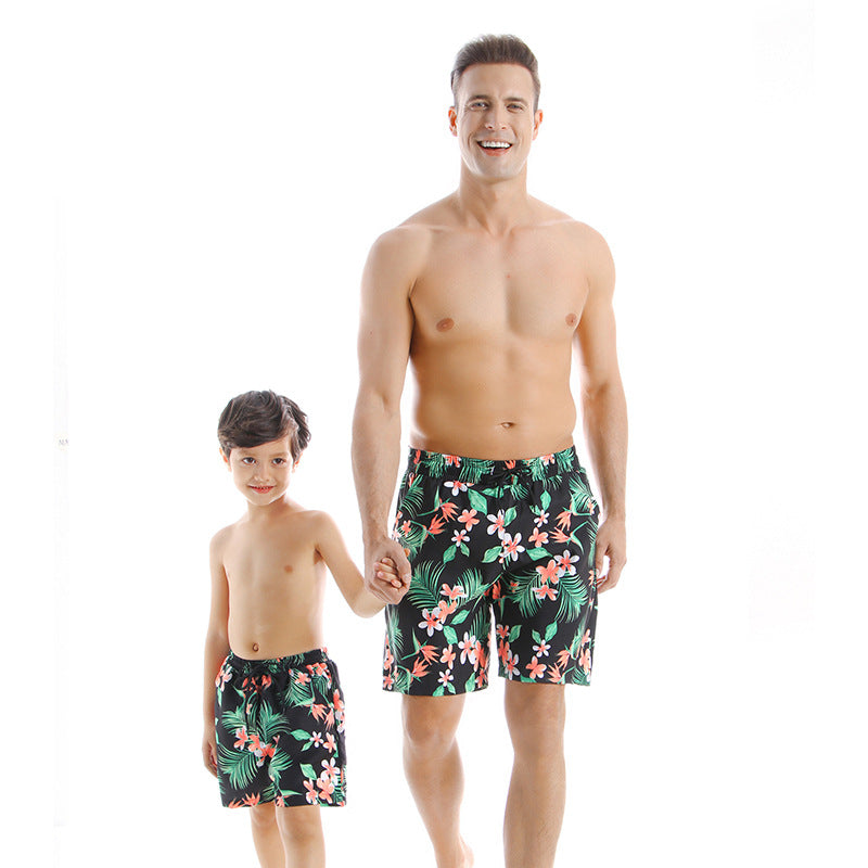 Parent-Child Quick-Dry Beach Pants - Frangipani