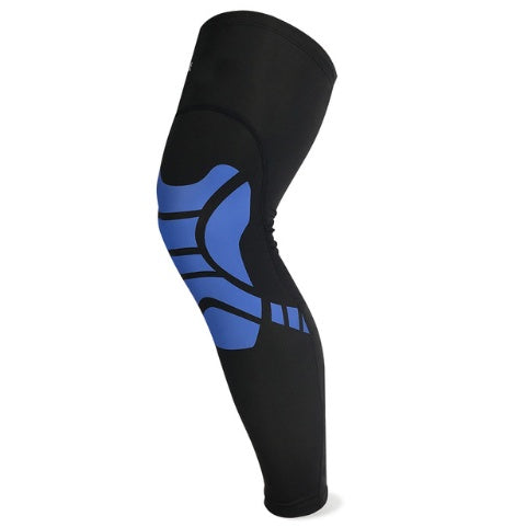 1Pc Men Women Compression Calf Leg Sleeve Cycling Legwarmers Sport Safety Running Legging Basketball Soccer Leg Warmers Knee Pad - Black + blue