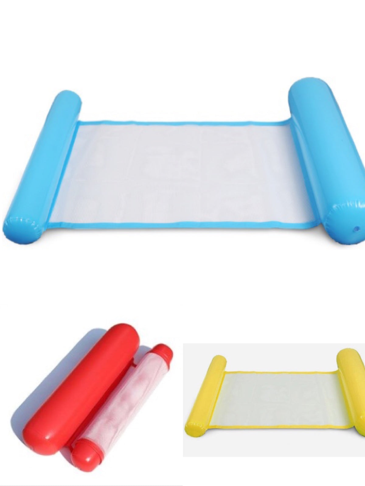 Inflatable Floating Lounge Chair - Blue Red Yellow