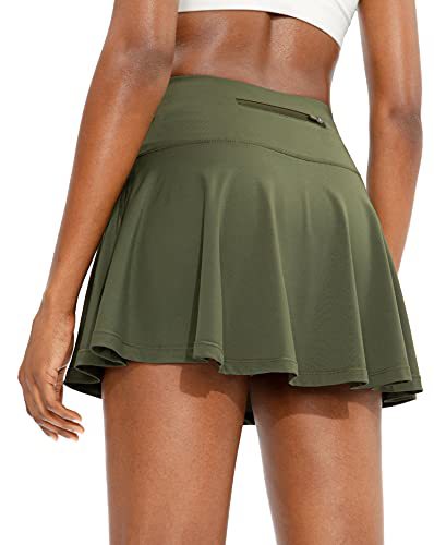 Women's Golf Skirt with Back Pocket - Army green