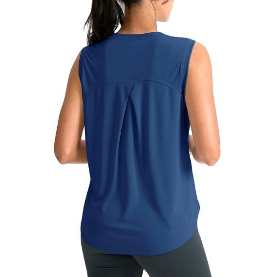 Sleeveless Tennis Performance Top - Blue