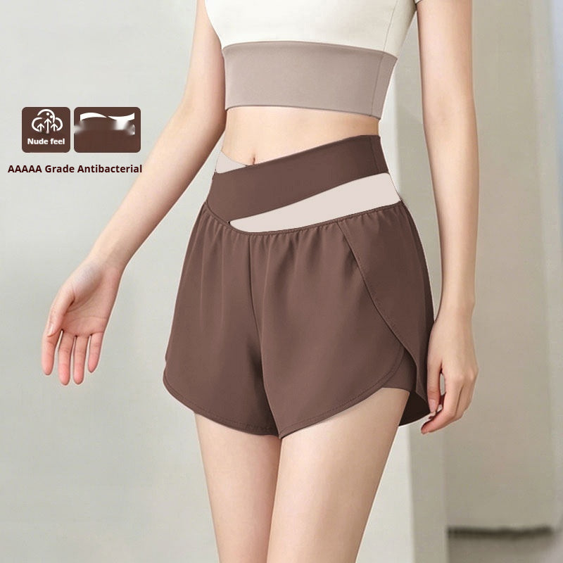 Sports Bra & High-Waisted Shorts Set - Shorts Chestnut