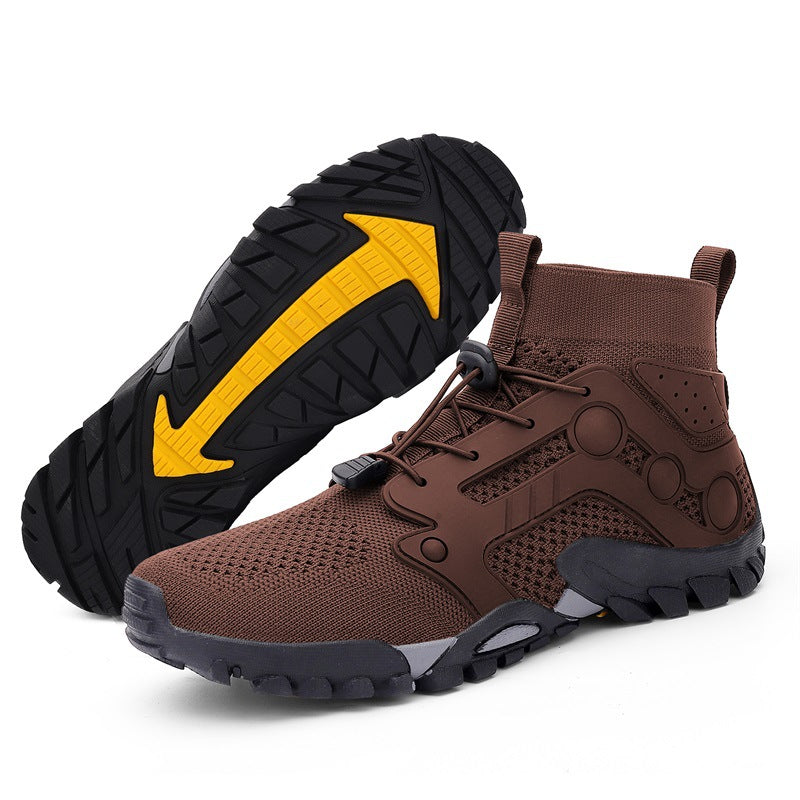 Lightweight High-Top Hiking Shoes (Large Sizes) - L2026 Brown