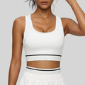 Mesh-Panel Push-Up Sports Bra - White